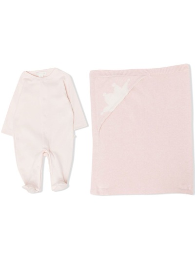 Marie-chantal Two-piece Cotton Babygrow Set In Pink