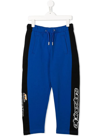 Diesel Kids' Side-stripe Cotton Track-pants In Blue