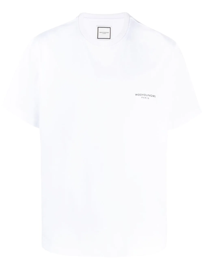 Wooyoungmi White & Yellow Flower Logo T-shirt In White 701w