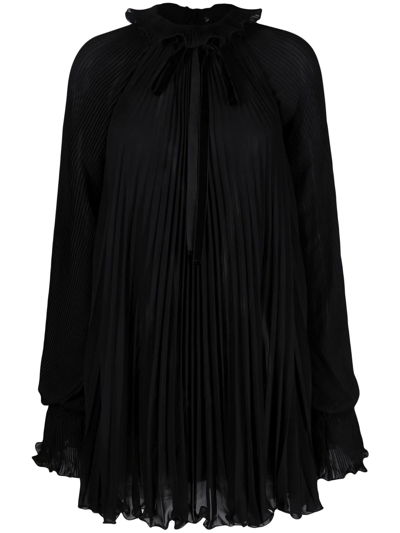 Philipp Plein Pleated Shift Dress In Black