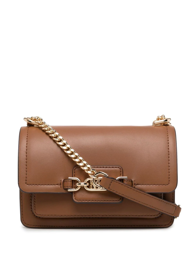 Michael Michael Kors Heather Leather Crossbody Bag In Brown