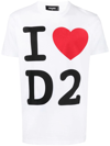 DSQUARED2 I LOVE D2 COOL 图案印花T恤