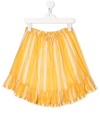 Zimmermann Kids' Anneke Flounce Print Cotton Skirt In Yellow