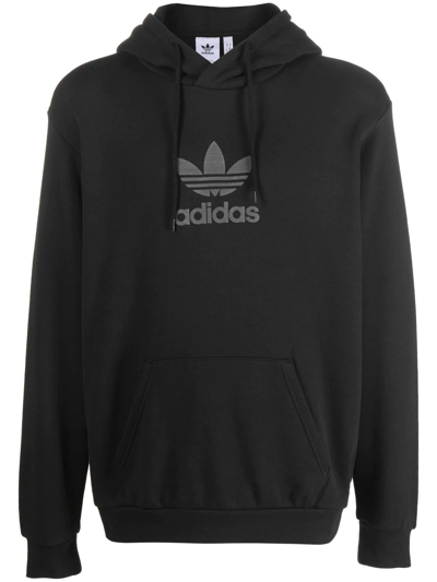 Adidas Originals Trefoil-logo Hoodie In Black