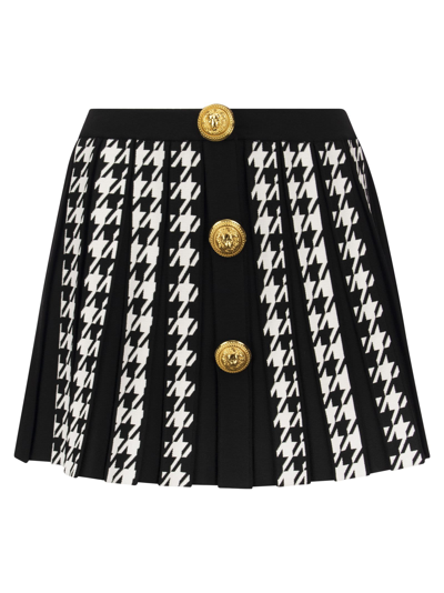 BALMAIN PLEATED MINISKIRT WITH BUTTONS