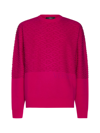 Versace Greca Signature Wool Blend Knit Sweater In Fuchsia