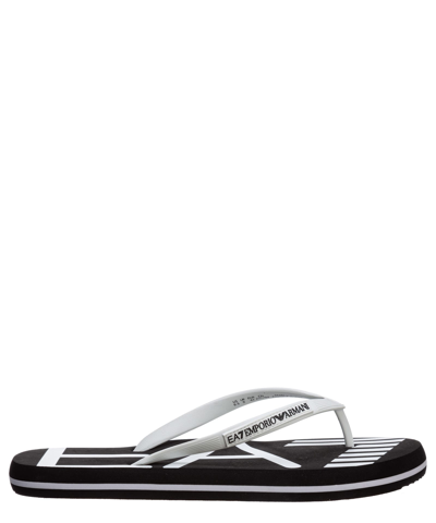 Ea7 Rubber Flip-flops Nero-bianco  Man In Black