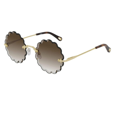 Chloé Ch0047s001 Sunglasses In Oro Lenti Marroni Degradanti
