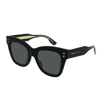 Gucci Gg1082s 001 Butterfly Sunglasses In 001 Black Black Grey