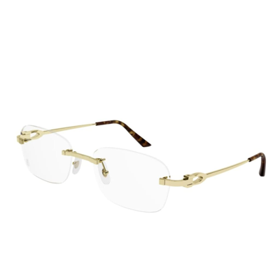 Cartier Ct0290o 003 Glasses In 003 Gold Gold Transparent