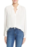 L Agence Women's L'agence 'bianca' Band Collar Silk Blouse In Ivory