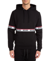 Moschino Black Logo Tape Cotton Hoodie In Black