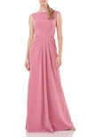 Kay Unger Sansa Stretch-crepe Gown In Pink