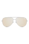 Quay High Key 55mm Aviator Glasses In Silver / Gold