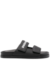 Dsquared2 Solid Color Sandals With Velcro Closure In Black