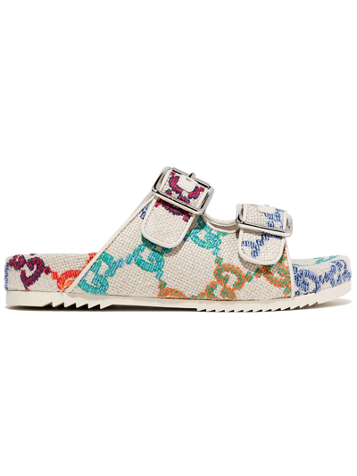 Gucci Kids' Gg 凉鞋 In Multicolor/mys.white