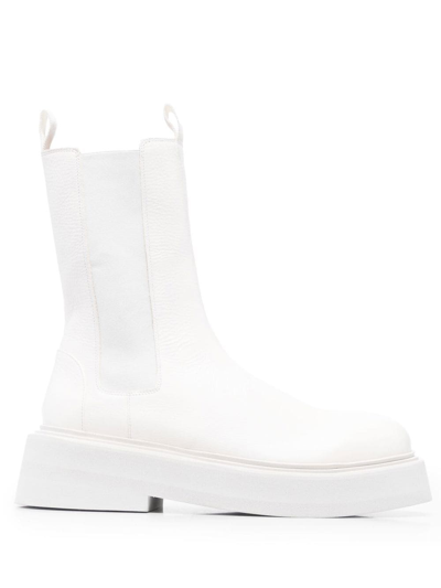 Marsèll Mid-calf Leather Boots In White