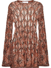 Chloé Openwork Linen And Silk Minidress In Orange