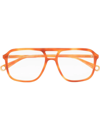 Gucci Pilot-frame Glasses In Orange