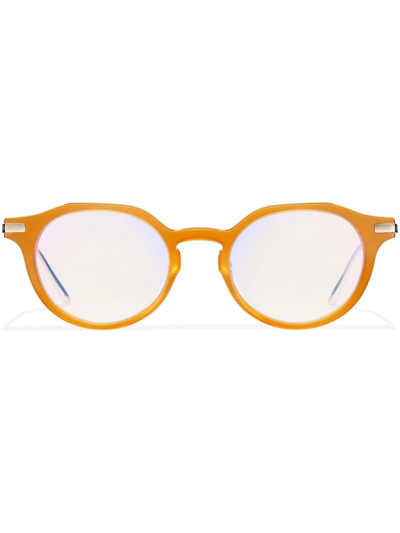 Prada Round-frame Tinted Glasses In Orange