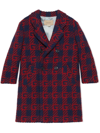GUCCI SQUARE G CHECKED WOOL COAT