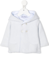 Tartine Et Chocolat Double-breasted Button Hooded Coat In Blue