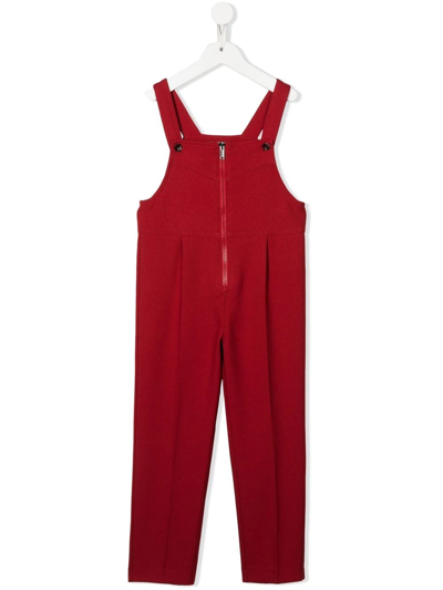Gucci Kids' Logo-print Sleeveless Jumpsuit In Red