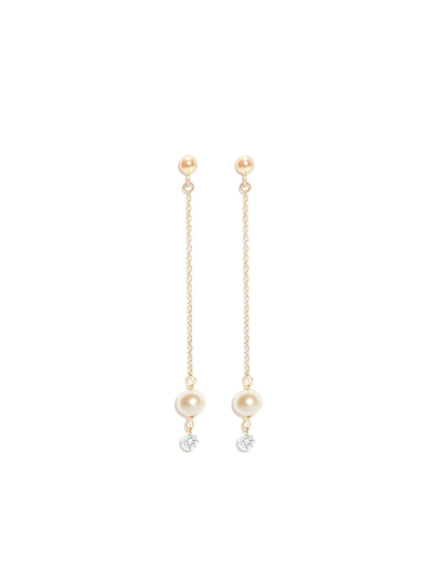 Persée 18kt Yellow Gold Pearl Drop Earrings