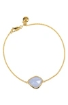 Monica Vinader 18k Gold Vermeil Siren Blue Lace Agate Nugget Bracelet In Gp