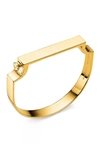 Monica Vinader 18ct Gold Plated Vermeil Silver Signature Wide Bangle In Gold