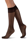 Lechery Hatzel Sheer Everyday Knee-highs In Black