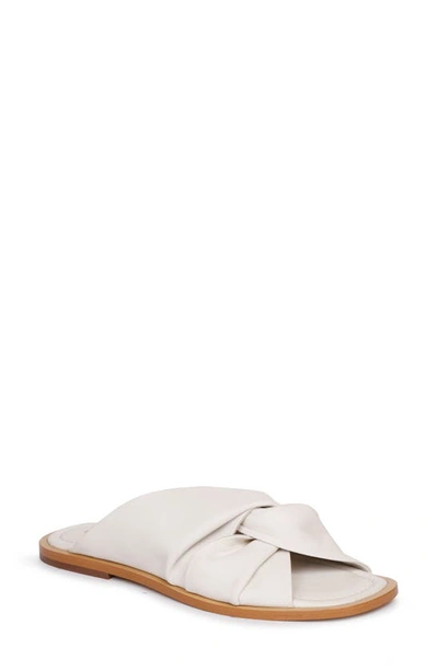 Saint G Taylor Leather Crisscross Slide Sandal In White