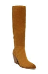 Sam Edelman Annabel Womens Suede Almond Toe Knee-high Boots In Toasted Chestnut