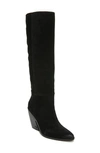 Sam Edelman Annabel Womens Suede Almond Toe Knee-high Boots In Black