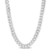 Amour 10 Mm Curb Link Chain Necklace In Sterling Silver In White