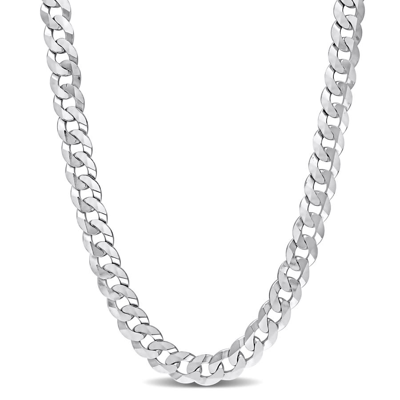 Amour 10 Mm Curb Link Chain Necklace In Sterling Silver In White