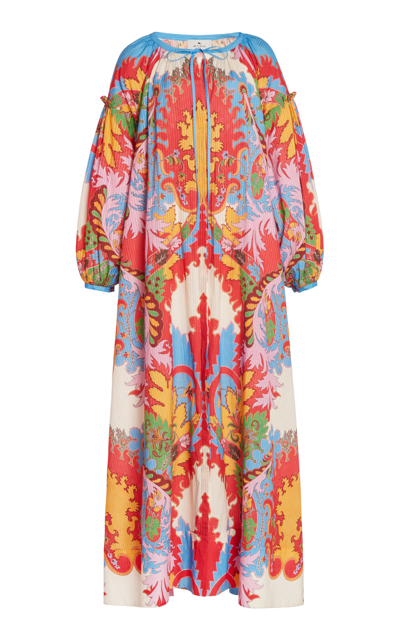 Etro Ruffled Printed Cotton And Silk-blend Jacquard Maxi Dress In Multicolor