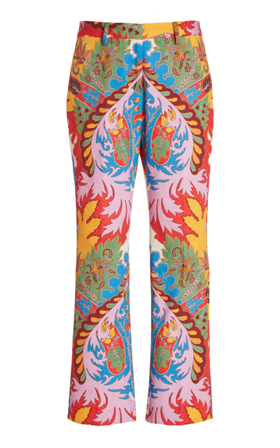 Etro Blooming Paisley Jacquard Cigarette Pants In Multicolore