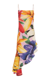 Etro Bold Floral-print Tiered Asymmetric High-low Dress In Print