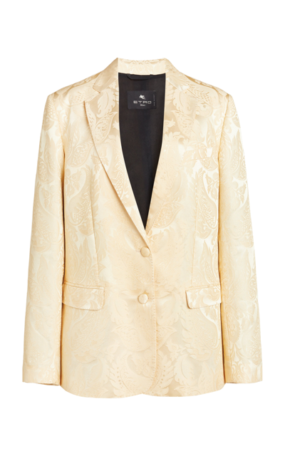 Etro Patterned-jacquard Single-breasted Blazer In Neutral
