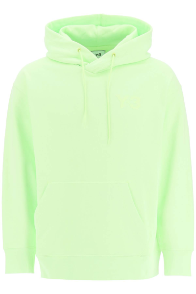 Y-3 Logo-print Cotton-jersey Hoodie In Green
