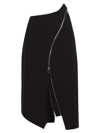 Nina Ricci Asymmetric Zip Midi Skirt In Black