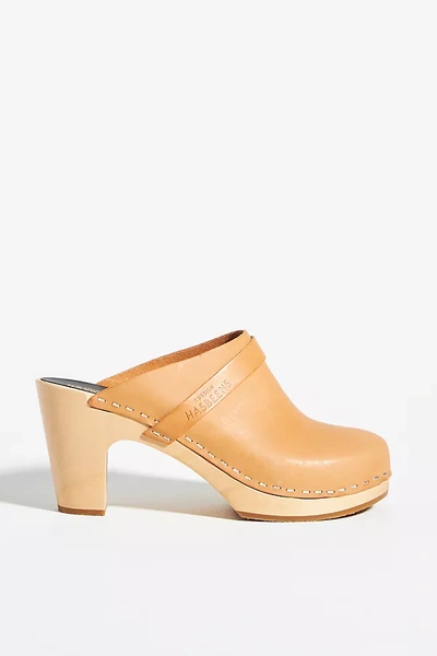 Swedish Hasbeens Slip In Classic Clogs In Yellow