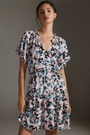 Anthropologie By  Robin Tiered Mini Dress In Pink