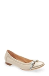 Agl Attilio Giusti Leombruni Monika Cap Toe Ballet Flat In Platinum Sand