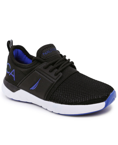 Nautica Little Boys Lace Up Athletic Sneaker In Black