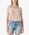 LUCKY BRAND PRINTED SQUARE-NECK TOP