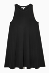 Cos Pleated A-line Mini Dress In Black