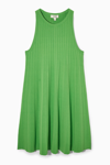 Cos Pleated A-line Mini Dress In Green