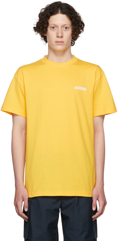 Jacquemus Logo-print Organic Cotton-jersey T-shirt In Yellow